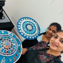 Clay & Mirror Work on Wood